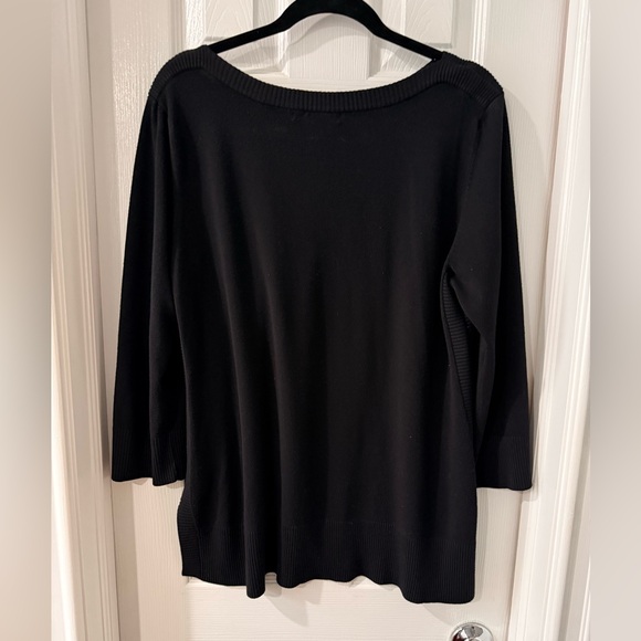 Cable & Gauge Women's Black Tunic Boat Neck Sweater. XL. - Picture 2 of 4